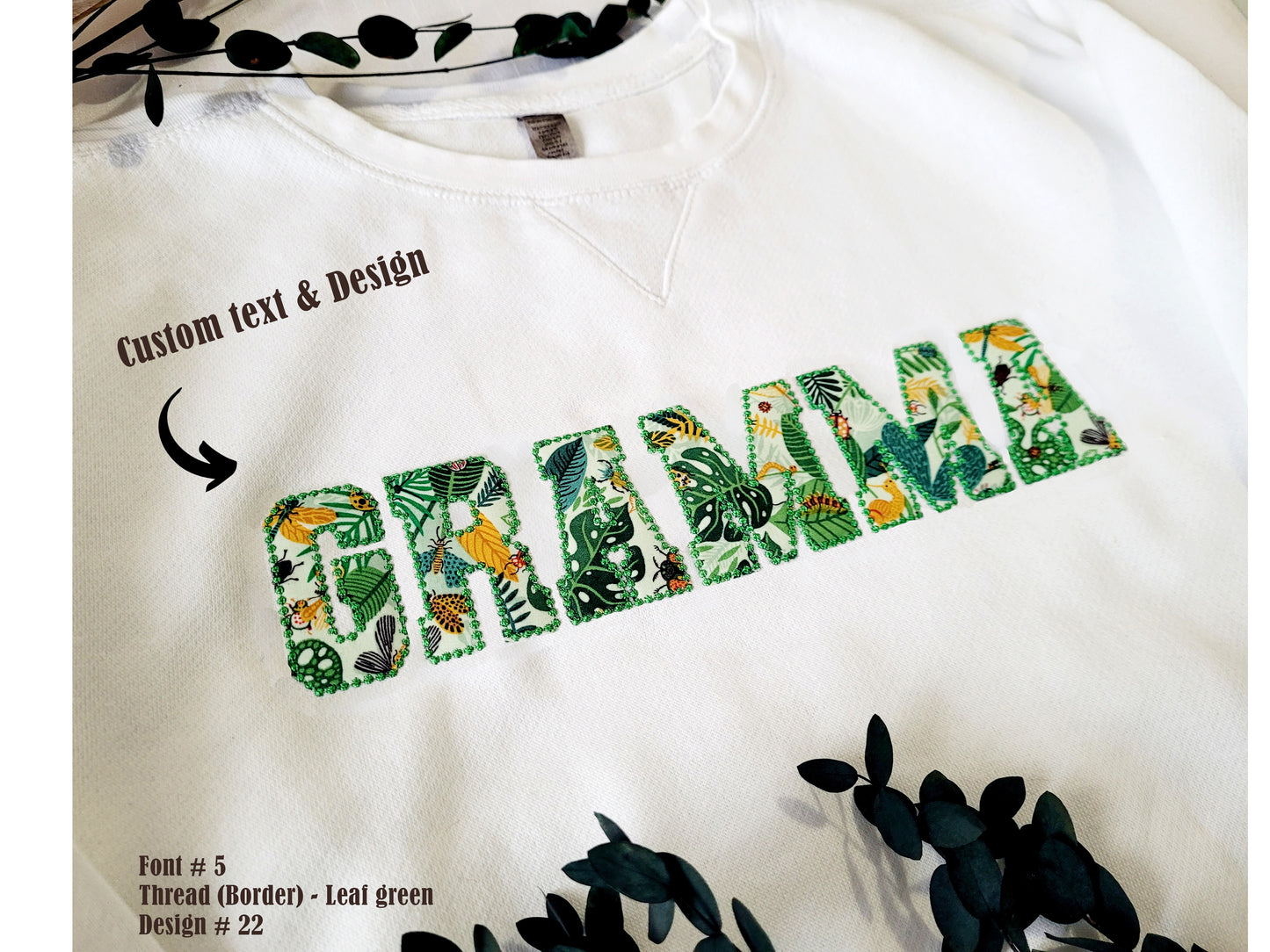 Custom Grandma/ Nanny/ Nonna Sweatshirt - Pearl collection