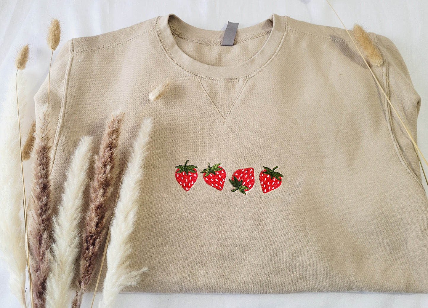 Sweet Strawberry Embroidered Crewneck