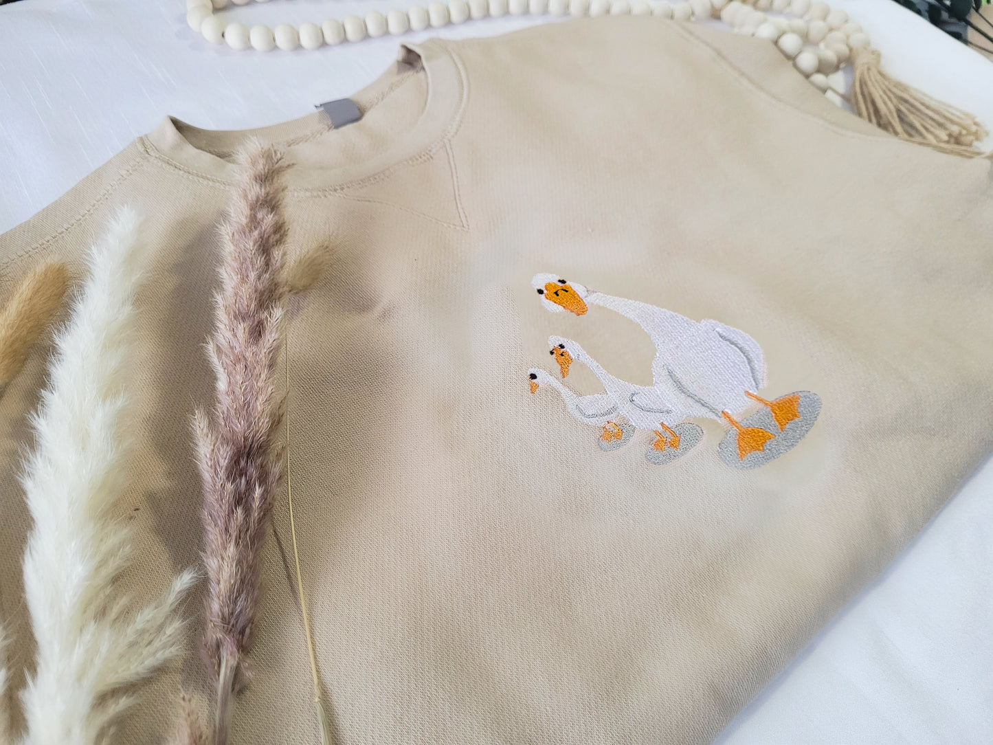 3 Geese Embroidered Crewneck - Who dat collection