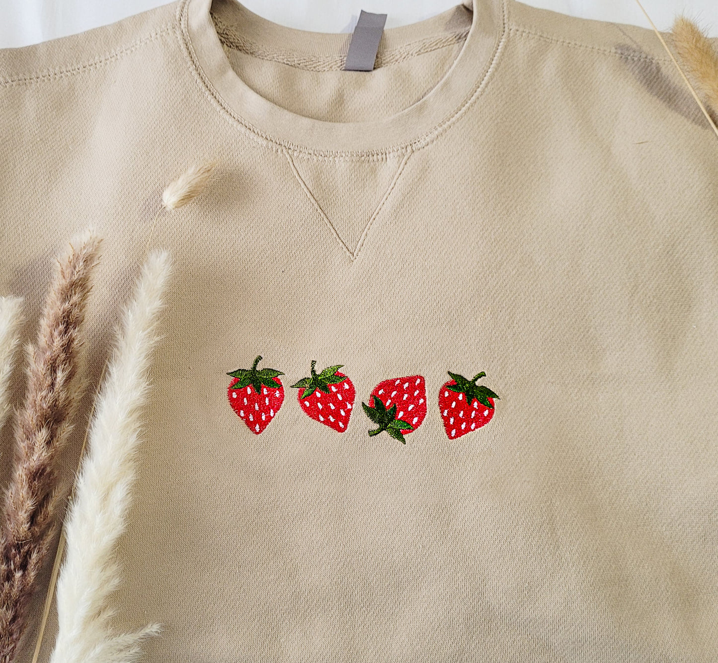 Sweet Strawberry Embroidered Crewneck