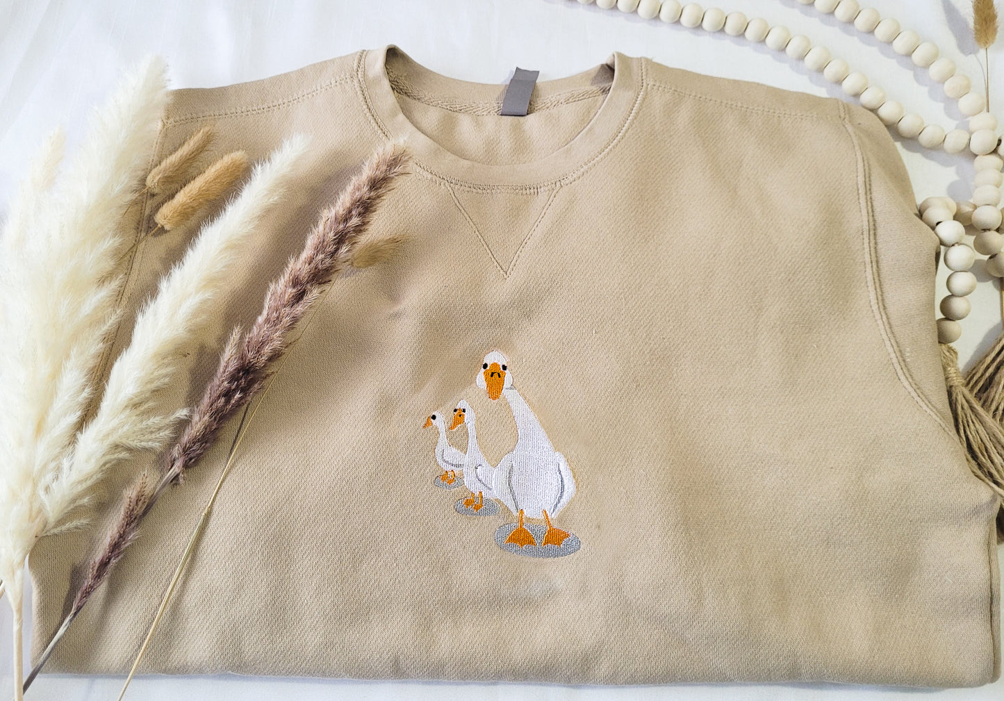 3 Geese Embroidered Crewneck - Who dat collection