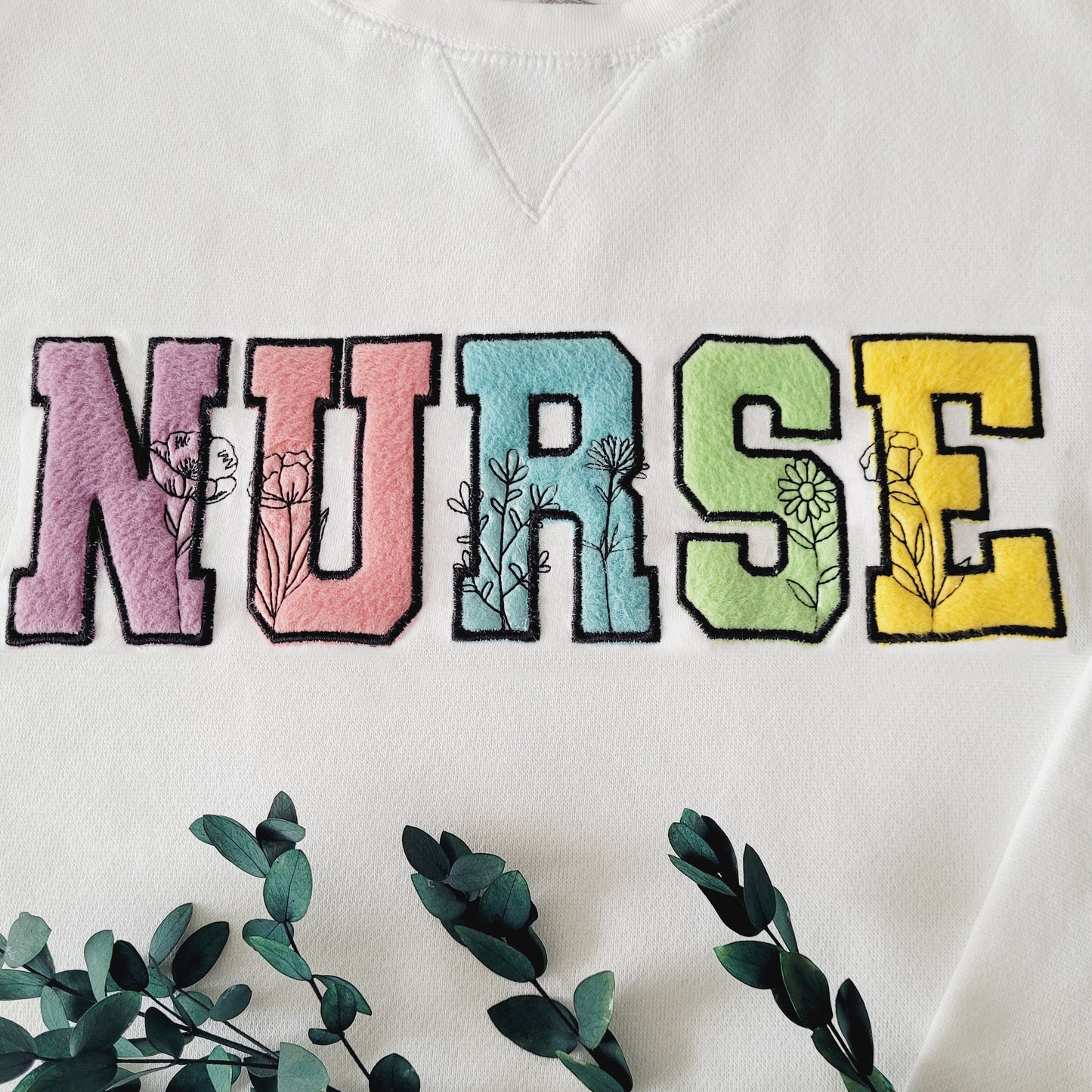 Nurse Embroidered Sweatshirt with custom name