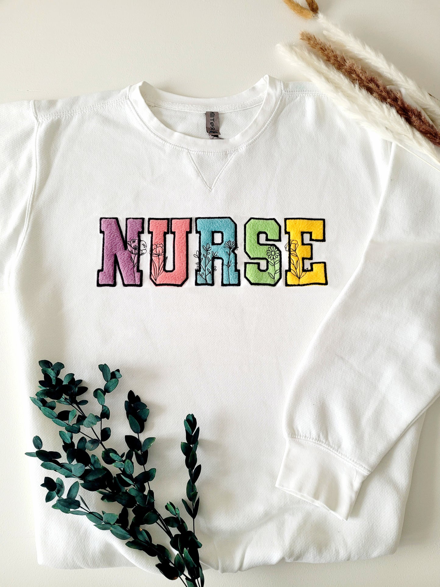 Nurse Embroidered Sweatshirt with custom name