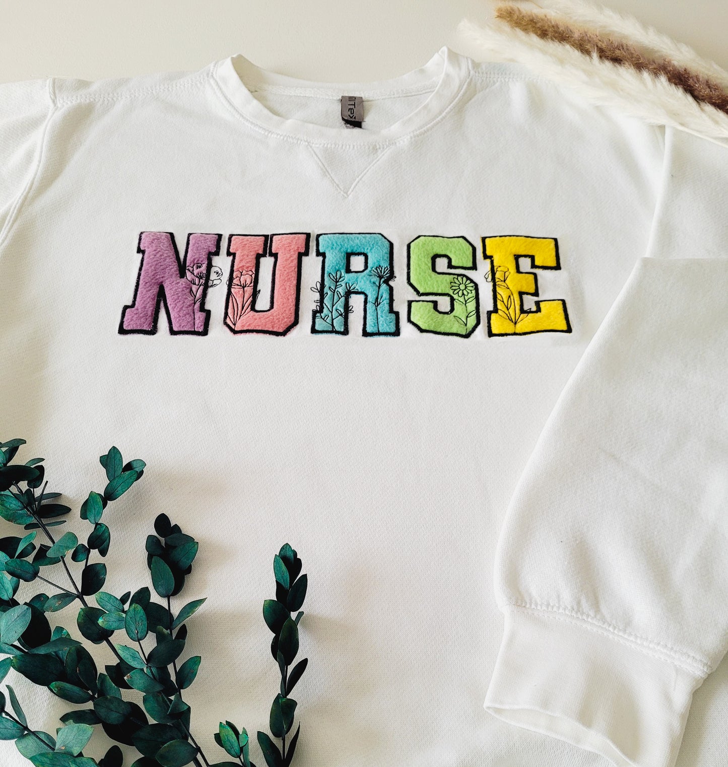 Nurse Embroidered Sweatshirt with custom name