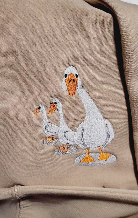 3 Geese Embroidered Crewneck - Who dat collection