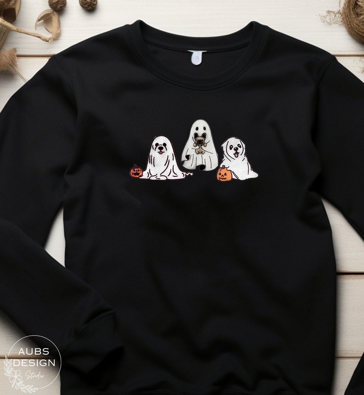 Embroidered Ghost Sweatshirt Dog Sweatshirt