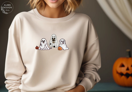 Embroidered Ghost Sweatshirt Dog Sweatshirt