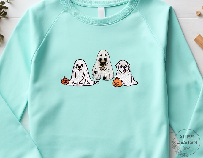 Embroidered Ghost Sweatshirt Dog Sweatshirt