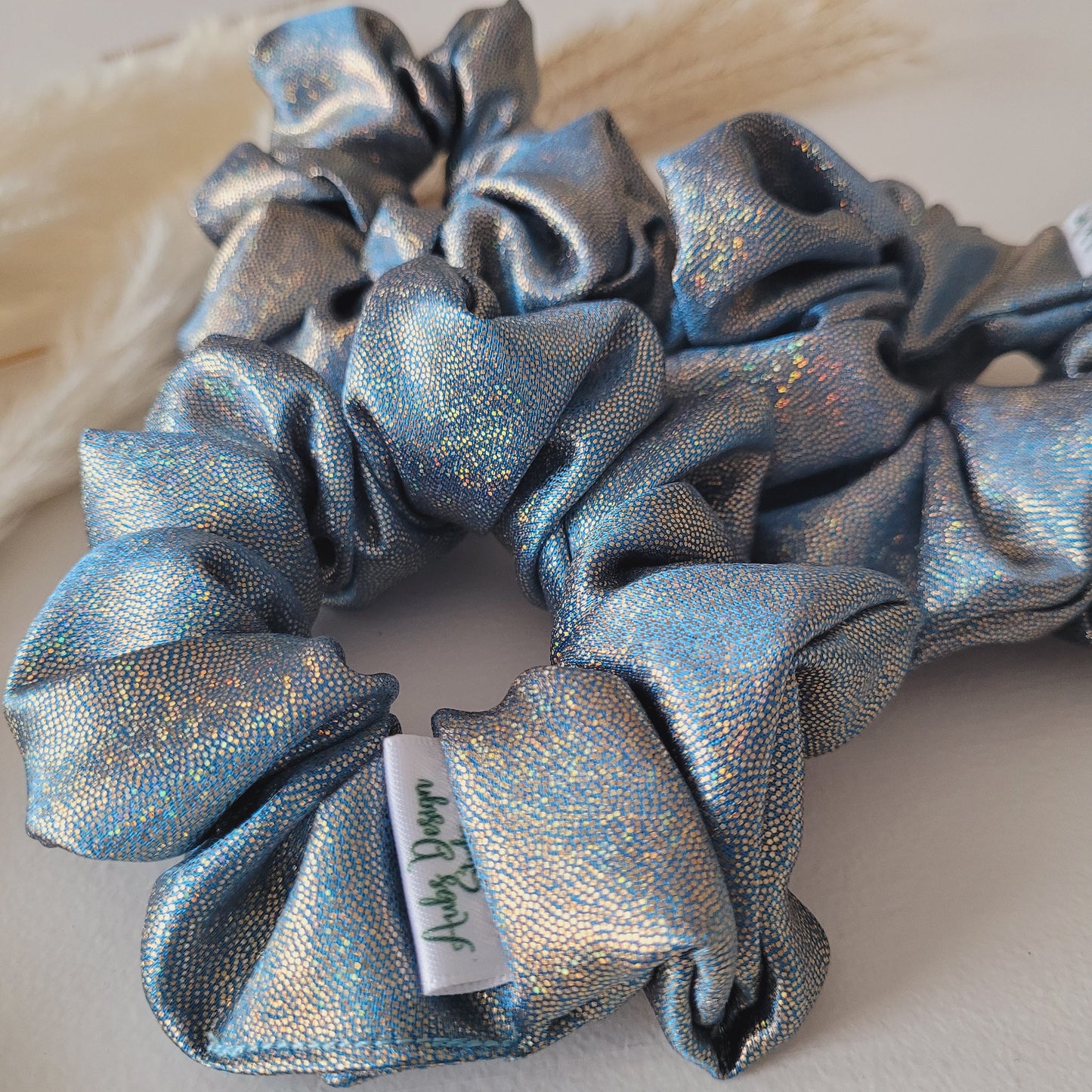 Blue Mermaid-Inspired Scrunchie