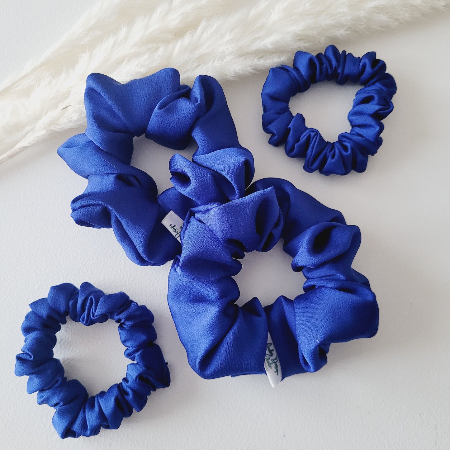 Royal Blue Satin Hair Scrunchie