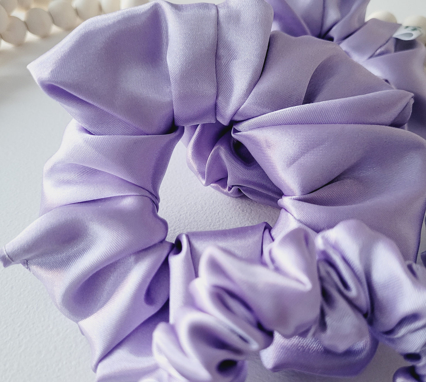 Lavender Satin Hair Scrunchie