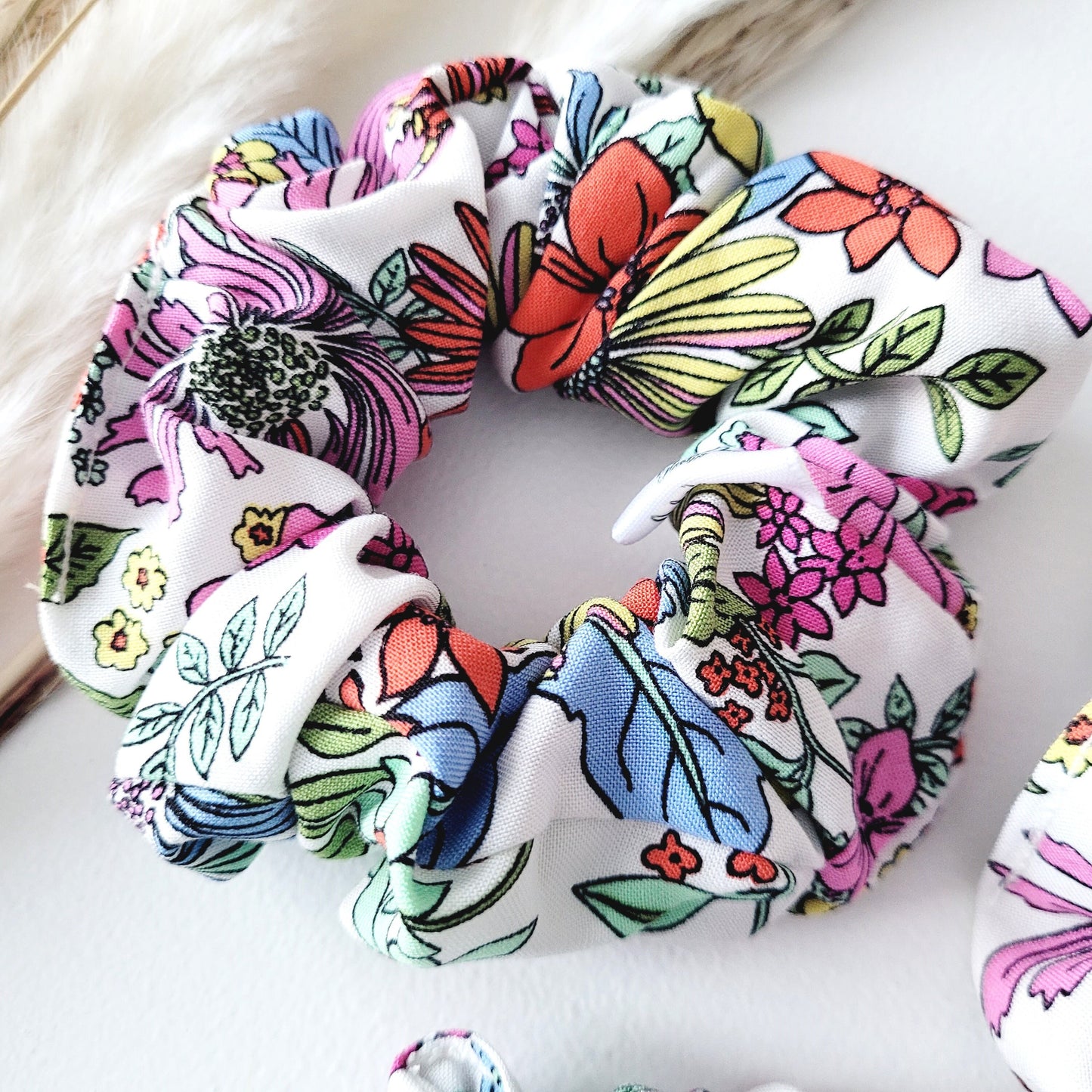 Poppy Floral Hair Scrunchie