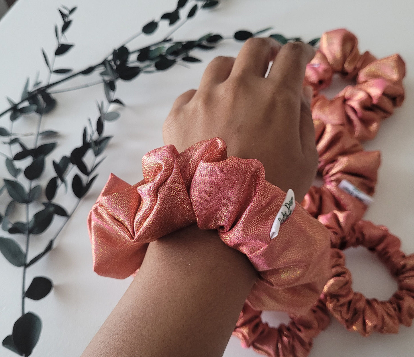 Pink Mermaid-Inspired Scrunchie