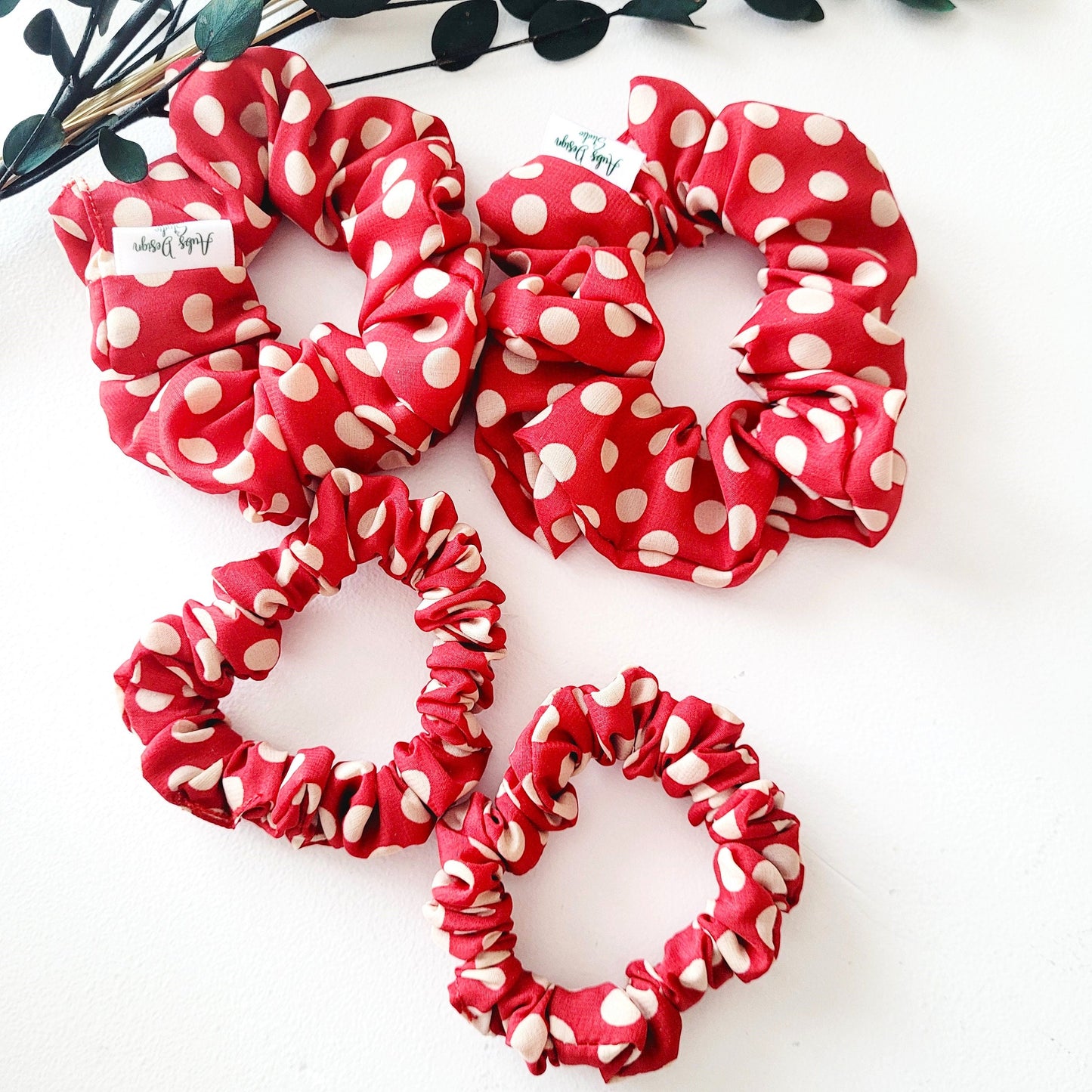 Red Retro Hair Scrunchie