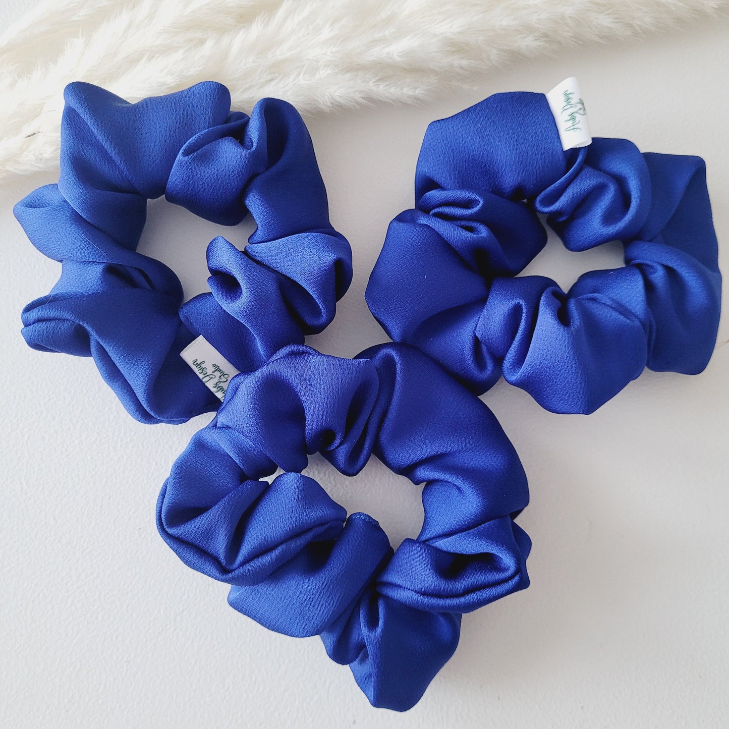 Royal Blue Satin Hair Scrunchie