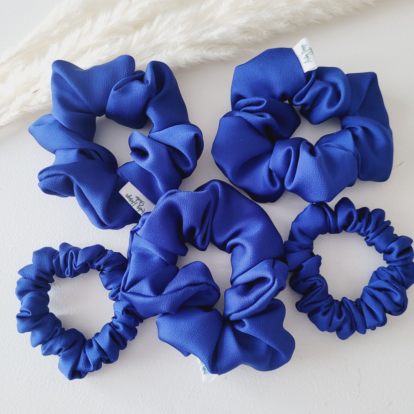 Royal Blue Satin Hair Scrunchie