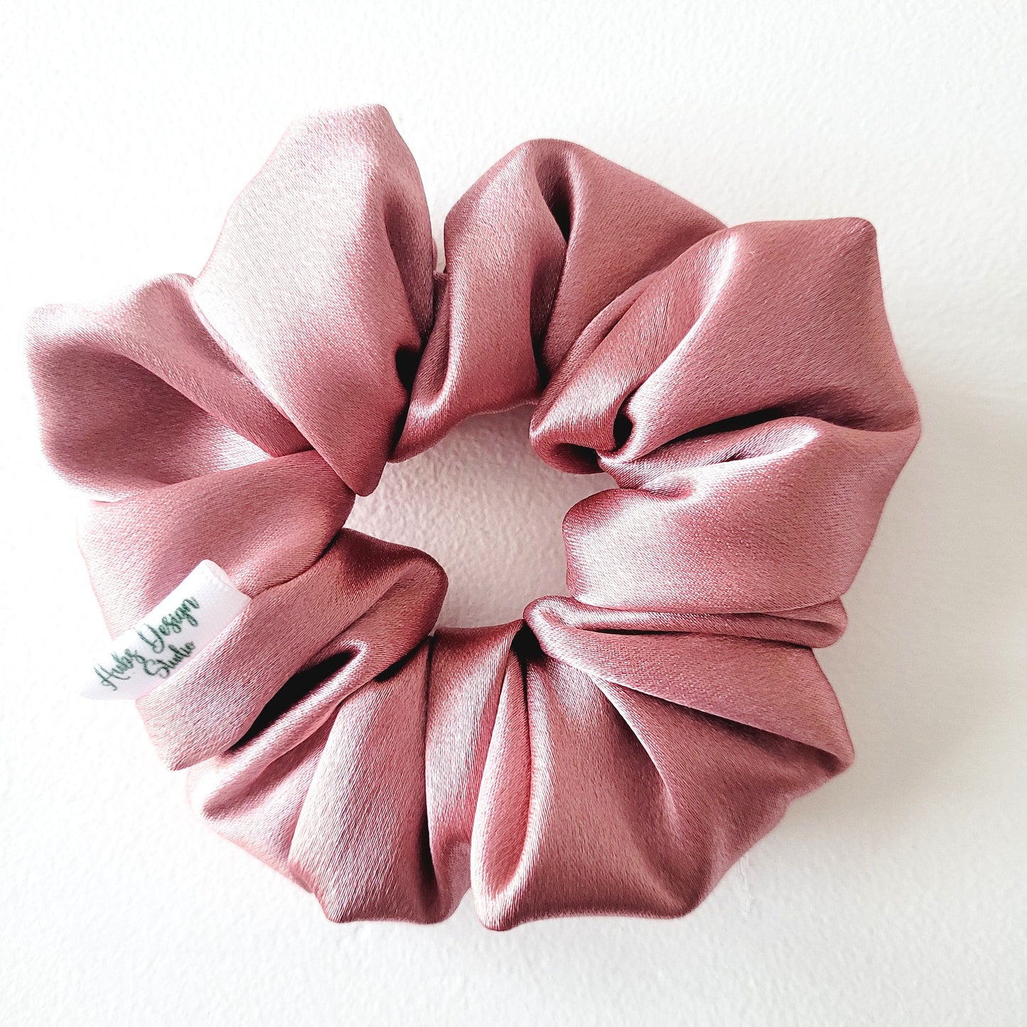 Rose Gold Satin Hair Scrunchies