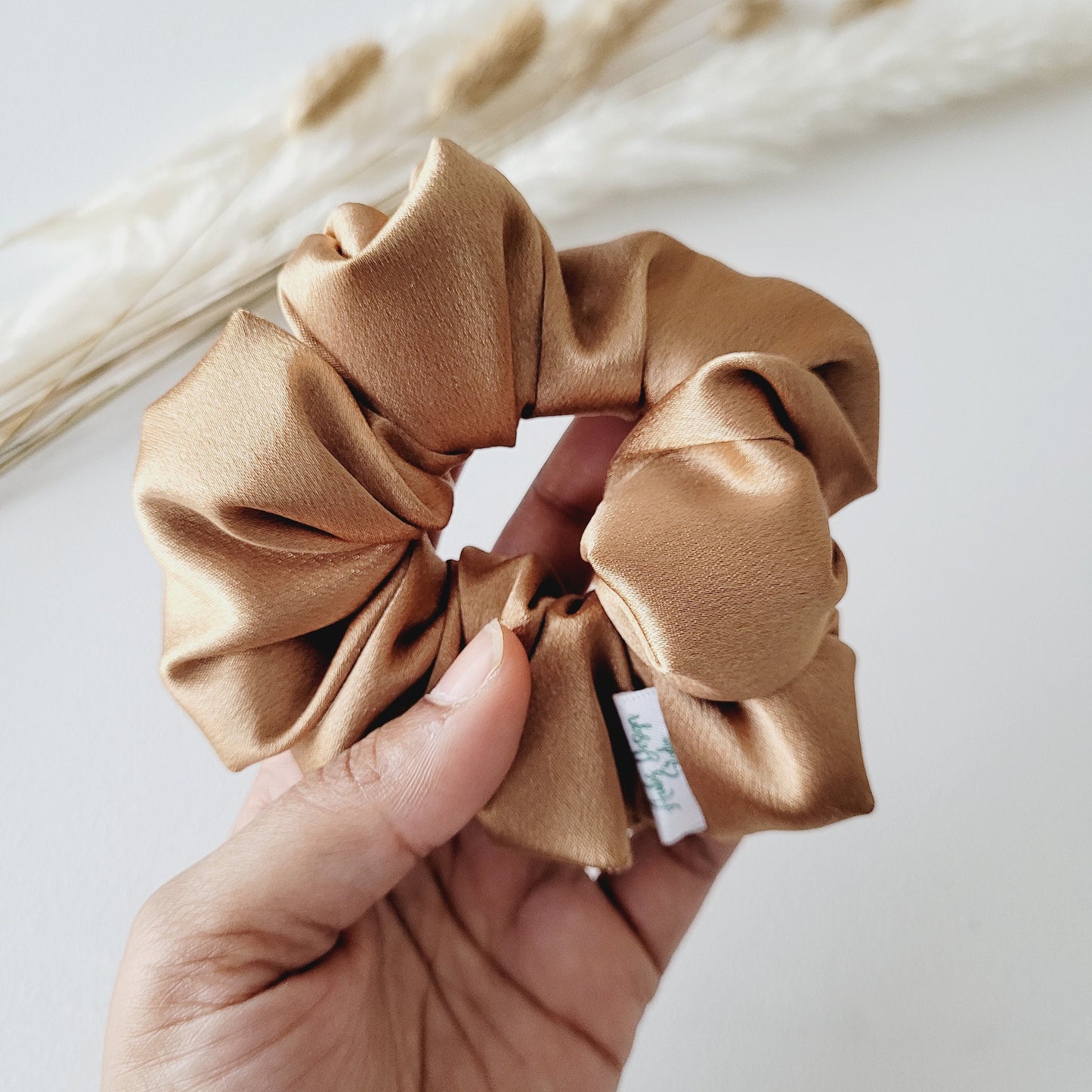 Gold Satin Hair Scrunchie