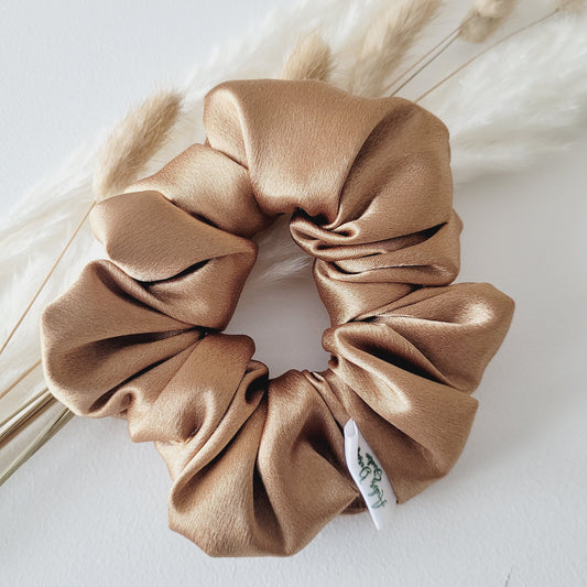 Gold Satin Hair Scrunchie