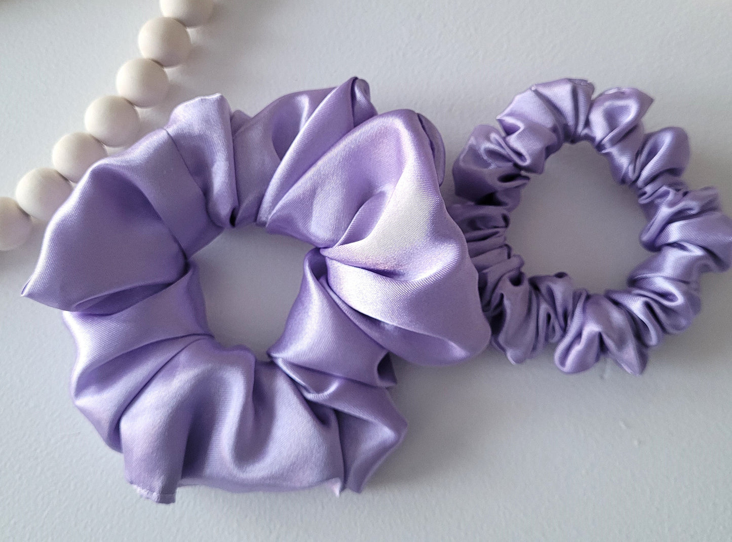 Lavender Satin Hair Scrunchie