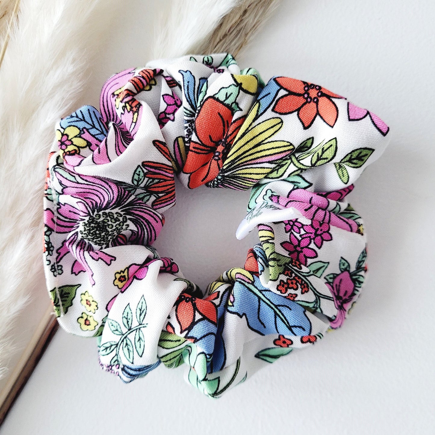 Poppy Floral Hair Scrunchie